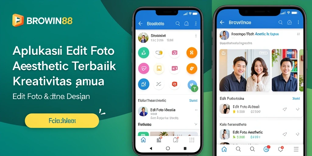 Tampilan antarmuka BROWIN88 yang modern untuk Edit Foto Aesthetic.