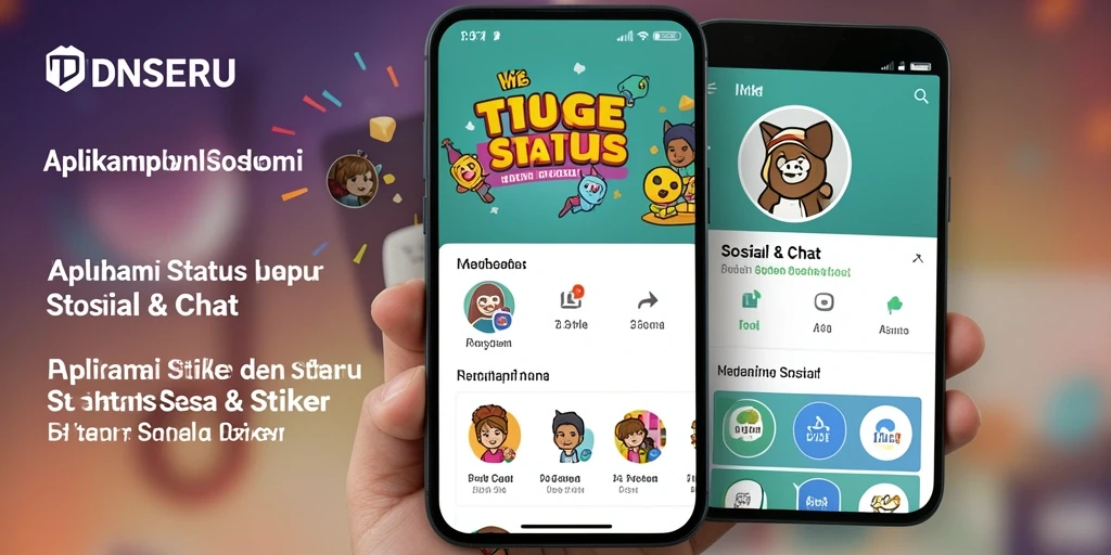 Screenshot IDNSERU menampilkan antarmuka stiker yang menarik.